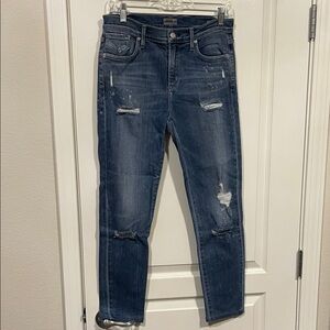 A Gold E Dark Blue Distressed Women’s Jeans